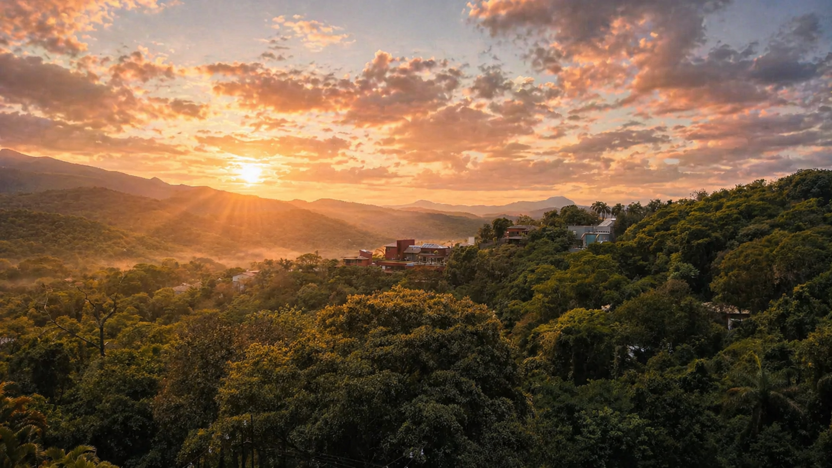Montanhas de Nova Lima ao amanhecer vistas da Fisiform